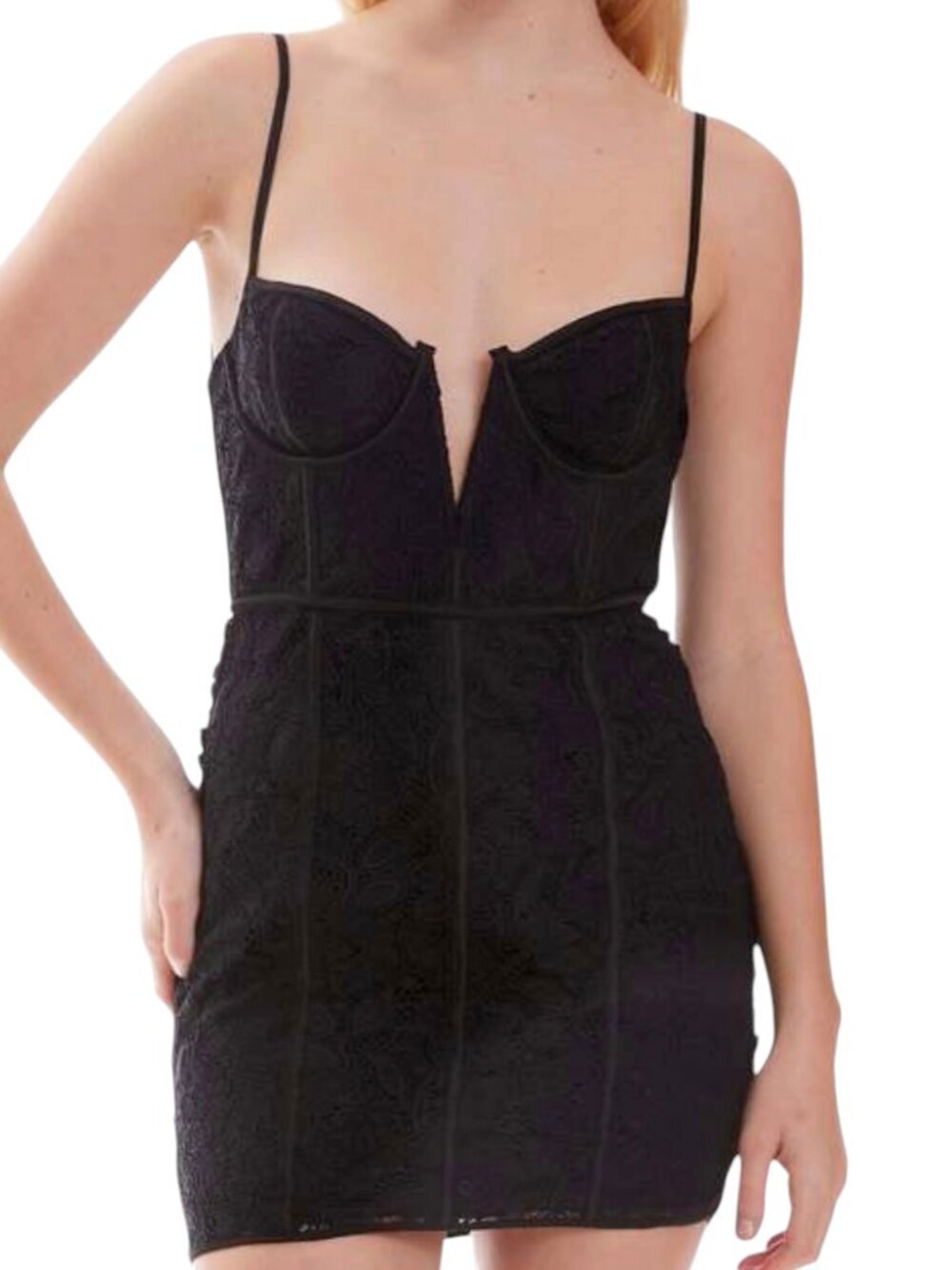 For Love & Lemons Julia Black Lace Corset Mini Dress NWT Small